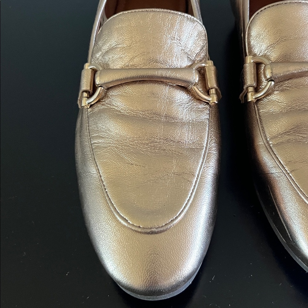 Kurt Geiger Metallic Gold Slip-On Loafers - Picture 4 of 8